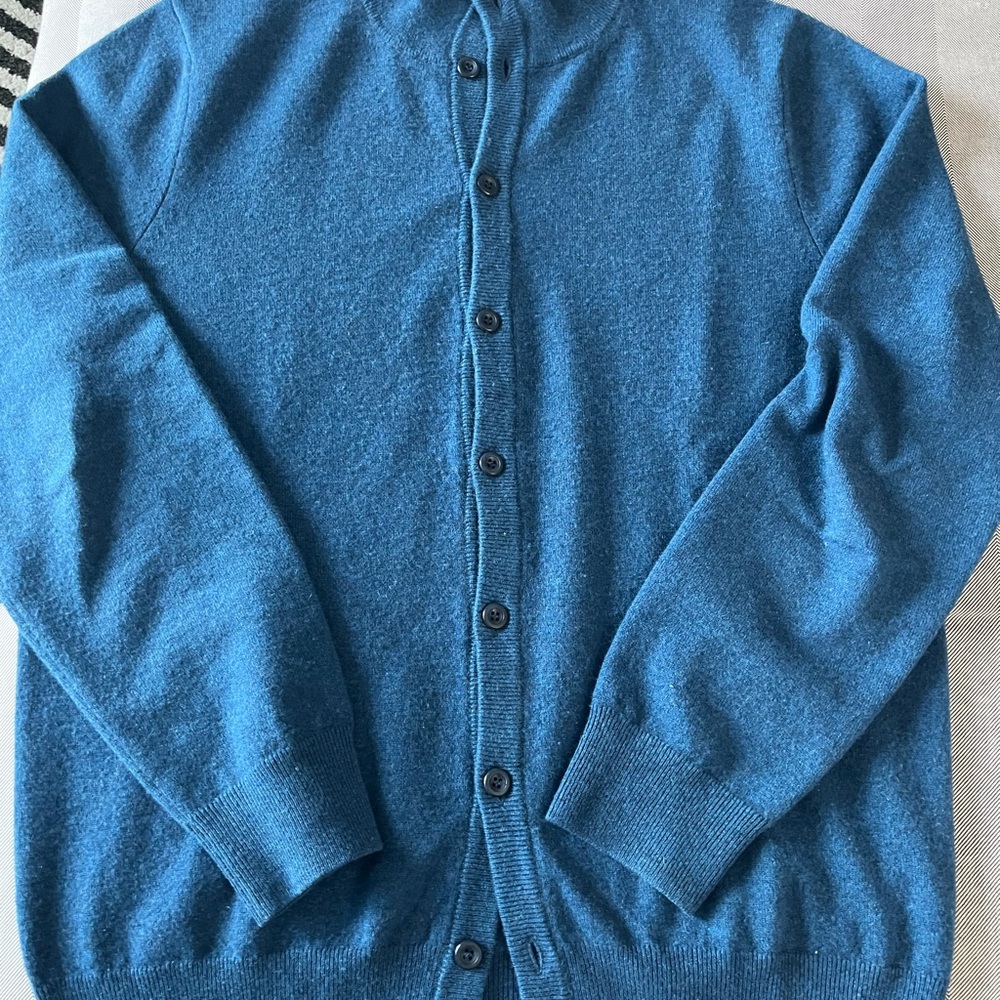 Men's Falconeri 100% Cashmere Blue Sweater Cardigan